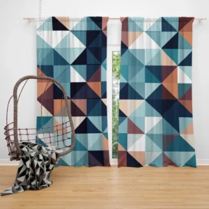 Square Style Geometrics Triangle Curtain