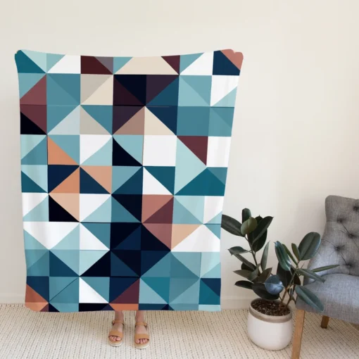 Square Style Geometrics Triangle Fleece Blanket