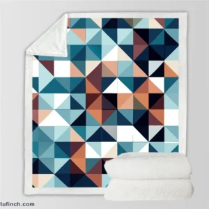 Square Style Geometrics Triangle Sherpa Fleece Blanket