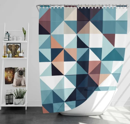 Square Style Geometrics Triangle Shower Curtain