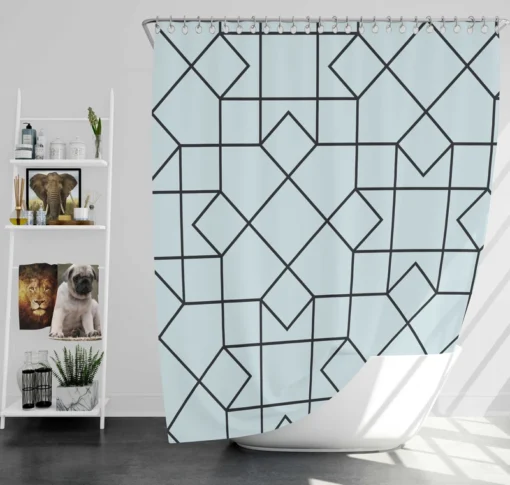 Square Tessellation Minimalist Shower Curtain