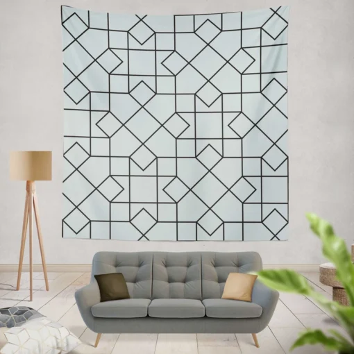 Square Tessellation Minimalist Wall Tapestry