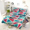 Stained Glass Blue Red Color Triangle Bedding Set