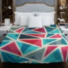 Stained Glass Blue Red Color Triangle Duvet Cover