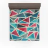 Stained Glass Blue Red Color Triangle Fitted Sheet