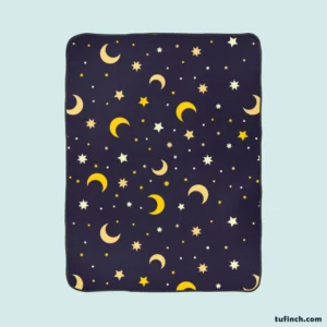 Star And Moon Pattern Fleece Blanket 1