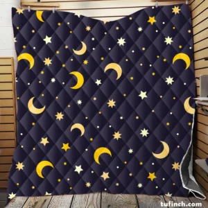 Star And Moon Pattern Quilt Blanket