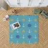 Starfish Wheel Anchor Nautical Pattern Rug