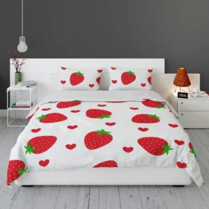 Strawberries Love Heart Bedding Set 1