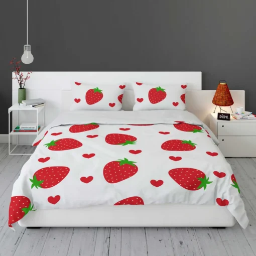 Strawberries Love Heart Bedding Set 1