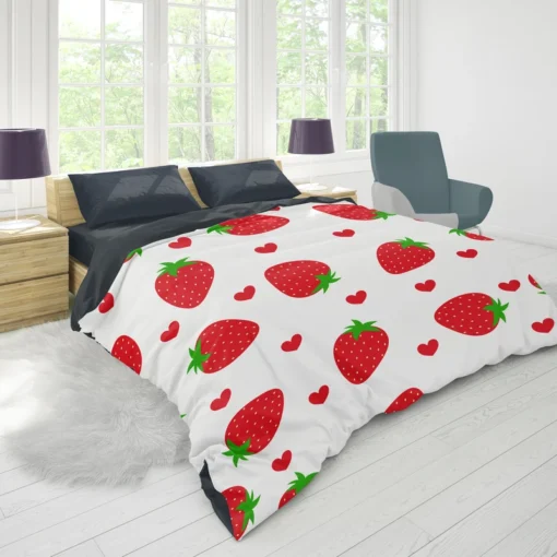 Strawberries Love Heart Duvet Cover 1