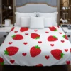 Strawberries Love Heart Duvet Cover