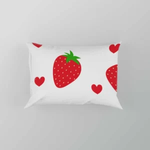 Strawberries Love Heart Pillow Case