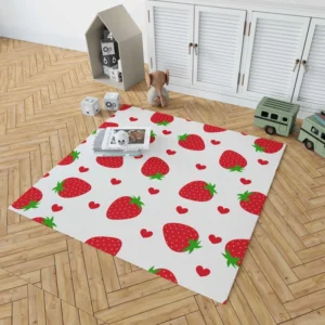 Strawberries Love Heart Rug 1