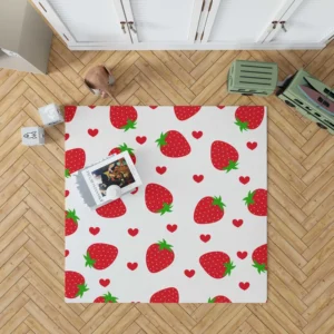 Strawberries Love Heart Rug