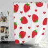 Strawberries Love Heart Shower Curtain