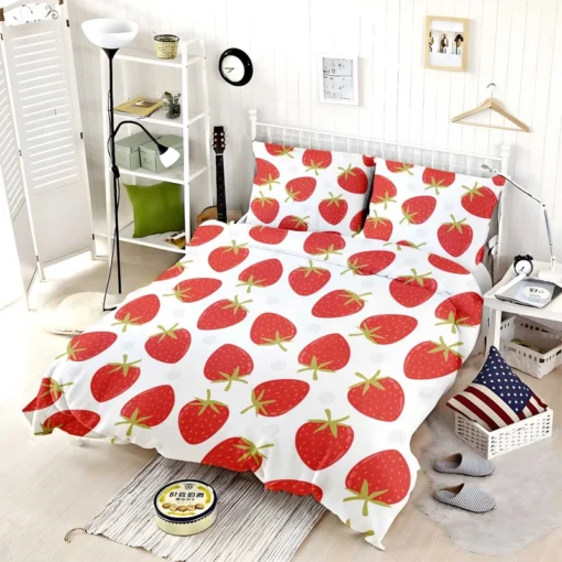 Strawberry Fruit Pattern Bedding Set