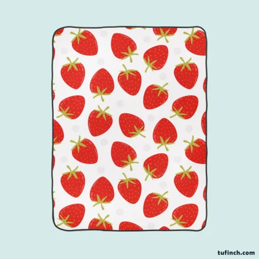 Strawberry Fruit Pattern Fleece Blanket 1