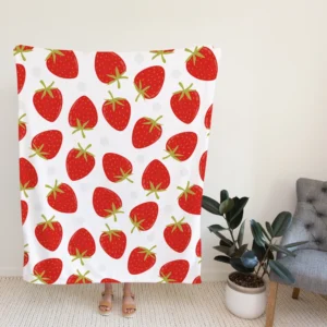 Strawberry Fruit Pattern Fleece Blanket