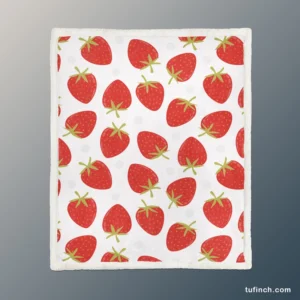 Strawberry Fruit Pattern Sherpa Fleece Blanket 1