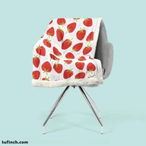 Strawberry Fruit Pattern Sherpa Fleece Blanket 2