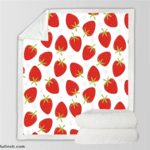 Strawberry Fruit Pattern Sherpa Fleece Blanket