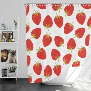 Strawberry Fruit Pattern Shower Curtain