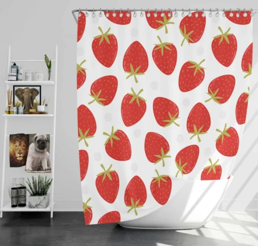 Strawberry Fruit Pattern Shower Curtain