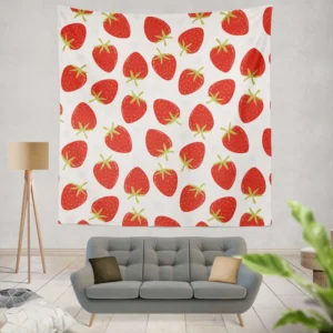 Strawberry Fruit Pattern Wall Tapestry