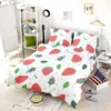 Strawberry Leaf White Background Bedding Set