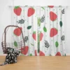 Strawberry Leaf White Background Curtain