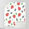 Strawberry Leaf White Background Sherpa Fleece Blanket