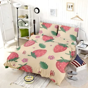 Strawberry With Flowers Bedding Set