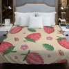 Strawberry With Flowers Duvet Cover