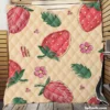 Strawberry With Flowers Quilt Blanket