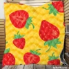 Strawberry Yellow Wave Background Quilt Blanket