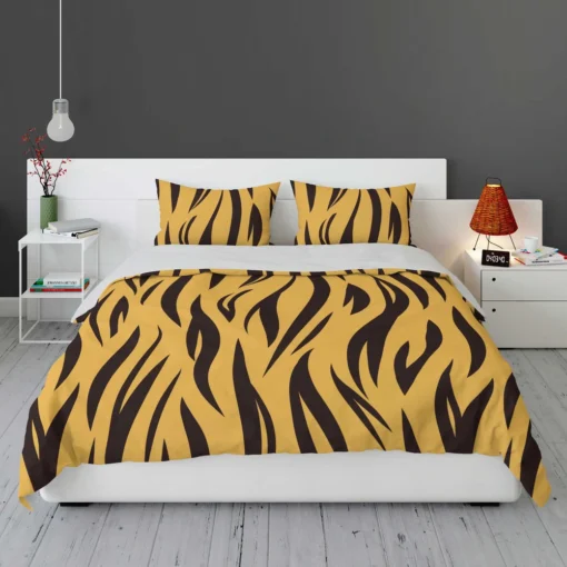 Stripe Tiger Print Bedding Set 1