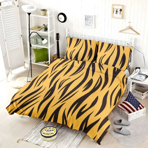 Stripe Tiger Print Bedding Set