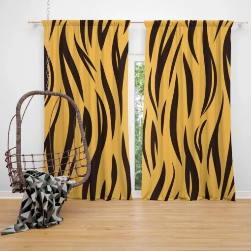 Stripe Tiger Print Curtain