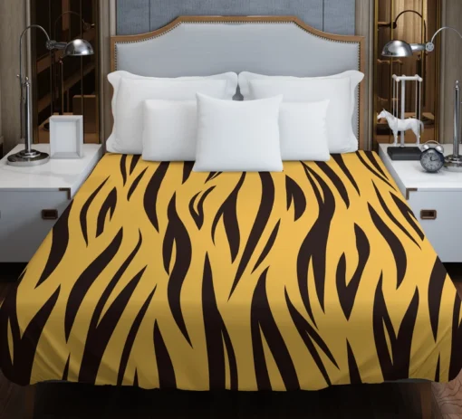 Stripe Tiger Print Duvet Cover