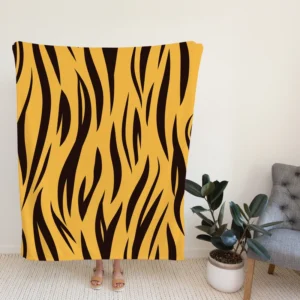 Stripe Tiger Print Fleece Blanket