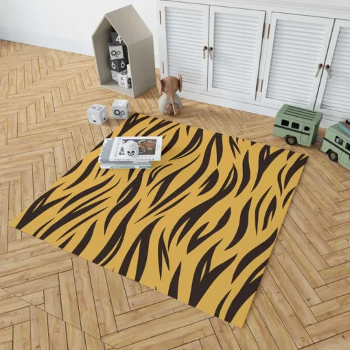 Stripe Tiger Print Rug 1