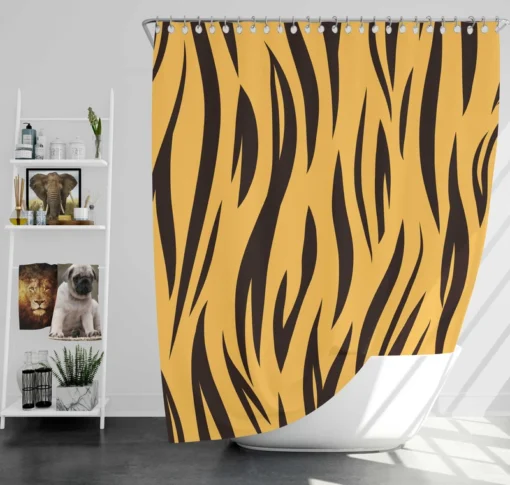 Stripe Tiger Print Shower Curtain