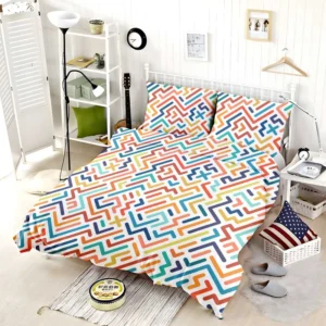 Striped Colorful Geometric Design Bedding Set