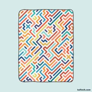 Striped Colorful Geometric Design Fleece Blanket 1