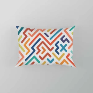 Striped Colorful Geometric Design Pillow Case