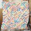 Striped Colorful Geometric Design Quilt Blanket