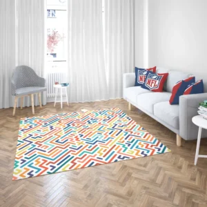 Striped Colorful Geometric Design Rug 2