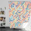 Striped Colorful Geometric Design Shower Curtain