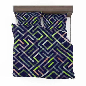 Striped Geometric Lines Pattern Bedding Set 2